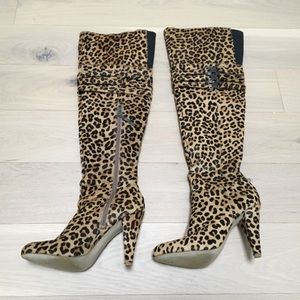 CALVIN KLEIN Authentic Pony Hair High Heel Boots